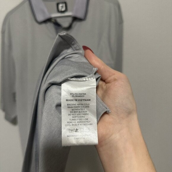 FootJoy Golf Polo Shirt Mens XL Gray Short Sleeve Embroidered FJ - Picture 6 of 7